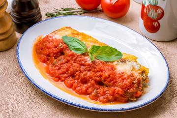 lasagna Bolognese on a plate