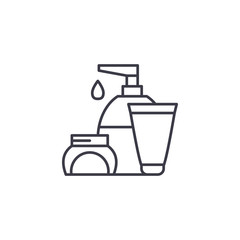 Cosmetics linear icon concept. Cosmetics line vector sign, symbol, illustration.