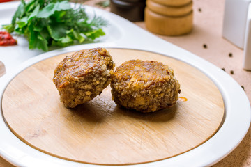 Homemade beef cutlets