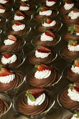 Vertical Rows of Chocolate Desserts