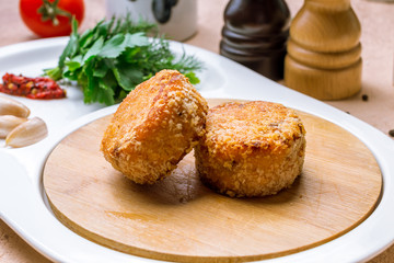 Homemade beef cutlets
