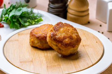 Homemade beef cutlets