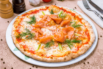 Pizza with seafood
