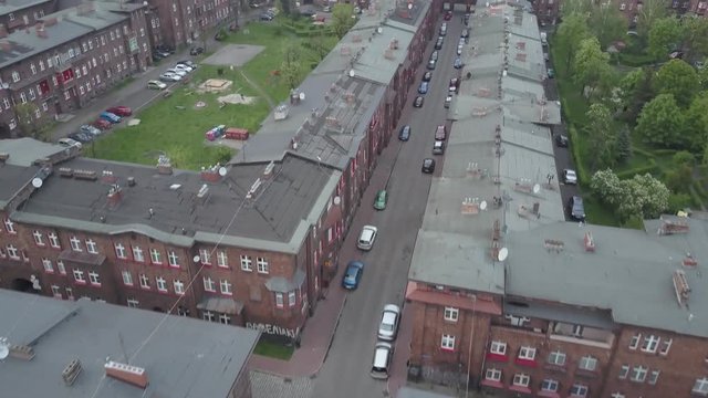 Katowice Nikiszowiec z powietrza - bloki