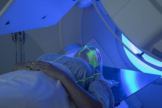 Woman Receiving Radiation Therapy Treatments for Cancer