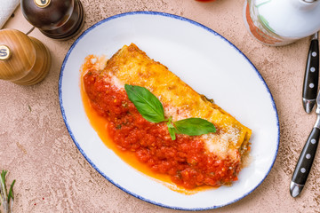 lasagna Bolognese on a plate