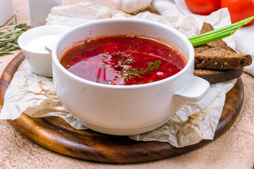 Borscht with sour cream