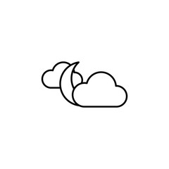 the moon behind the clouds icon. Element of travel icon for mobile concept and web apps. Thin line the moon behind the clouds icon can be used for web and mobile. Premium icon
