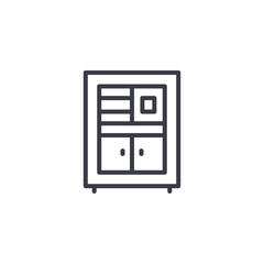 Cupboard linear icon concept. Cupboard line vector sign, symbol, illustration.