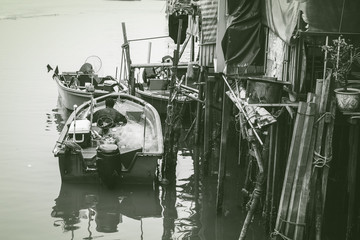 Fishing boat in Tai O fishing village
