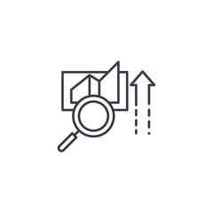 Data decision linear icon concept. Data decision line vector sign, symbol, illustration.