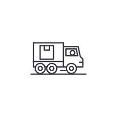 Delivery service linear icon concept. Delivery service line vector sign, symbol, illustration.