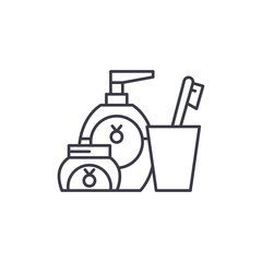 Dental hygiene linear icon concept. Dental hygiene line vector sign, symbol, illustration.