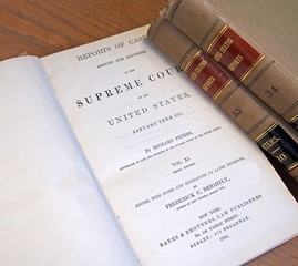 Old law book:  Collections of cases of past decisions are an important tool of common law legal...