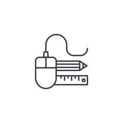 Design tools linear icon concept. Design tools line vector sign, symbol, illustration.