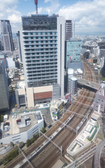 Fototapeta na wymiar Skyline of Osaka city
