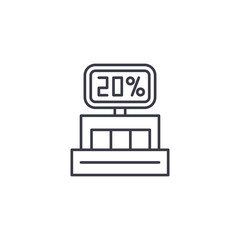 Discount linear icon concept. Discount line vector sign, symbol, illustration.