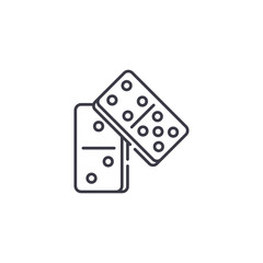 Domino linear icon concept. Domino line vector sign, symbol, illustration.