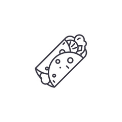 Doner kebab linear icon concept. Doner kebab line vector sign, symbol, illustration.