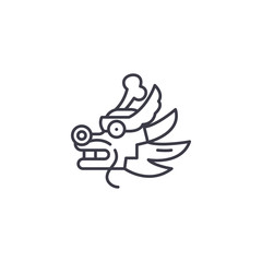 Dragon linear icon concept. Dragon line vector sign, symbol, illustration.