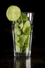 Mojito and lime cocktail