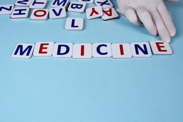Writing words from cardboard letters