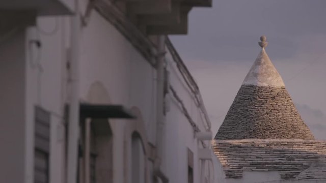 Low angle, trullo rooftop in Italy