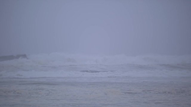 Slow-motion footage of waves crashing into the Oregon coast on a stormy day in Lincoln City.  Shot on a Blackmagic Ursa Mini 4.6k with a Sigma 50-100mm f/1.8.