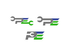 pe letter service logo collection