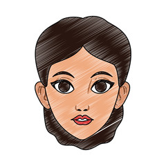Beautiful woman face vector illustration graphic design