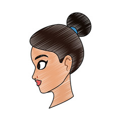 Beautiful woman face vector illustration graphic design