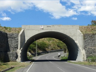 Road overpass Bridge formed like an arch in St. Kitts, West Indies