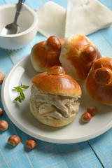 hazelnut ice cream in brioches - Sicilian tradition