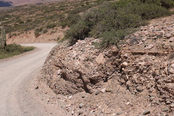 Carretera y paisaje. Jujuy, Humahuaca