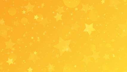 Abstract geometric background. Gold stars on a yellow gradient background. Vector illustration