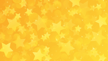 Abstract geometric background. Gold stars on a yellow gradient background. Vector illustration