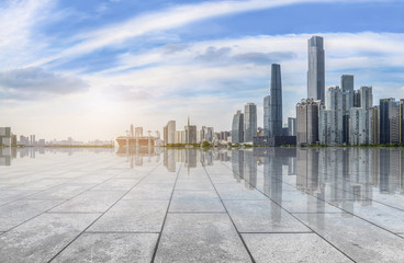 Prospects for the empty square floor tiles of Guangzhou urban complex.