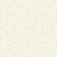 Tapeten Gold abstrakte geometrische Musterkreis nahtlose abstrakte Goldfarbe und -linie. Geometrischer Linienvektor.