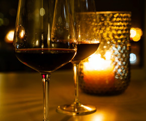 red wine and candles