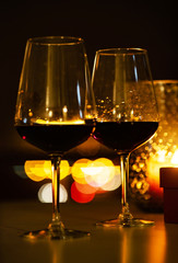 red wine and candles