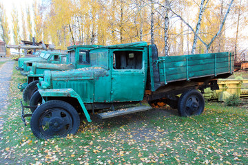 Kiev, Ukraine, 27.10.2013 old rusty military cars in the museum Kiev Fortress - 205016395