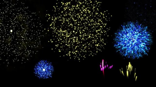 カラフルな花火　ループ　合成サンプル：https://youtu.be/tG3_-pGAAqM