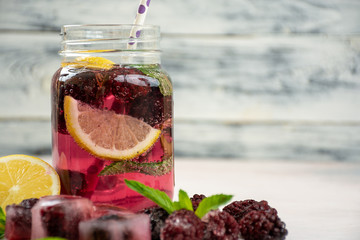 Water with blackberries