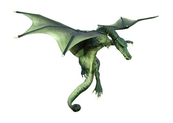 Fototapeta premium 3D Rendering Fairy Tale Dragon on White