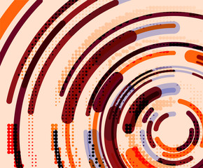 Circular lines, circles, geometric abstract background