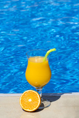 Summer vacation concept. Background swimming pool