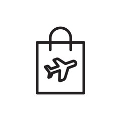 duty free bag, airport bag outline vector icon. Modern simple isolated sign. Pixel perfect vector illustration for logo, website, mobile app and other designs