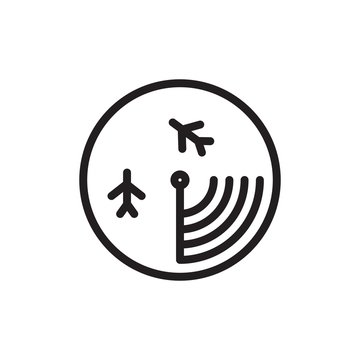 flight radar outline vector icon. Modern simple isolated sign. Pixel perfect vector illustration for logo, website, mobile app and other designs