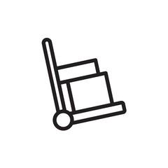 baggage trolley, airport luggage trolley outline vector icon. Modern simple isolated sign. Pixel perfect vector illustration for logo, website, mobile app and other designs