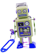 robot mécanique, jouet ancien à ressort 